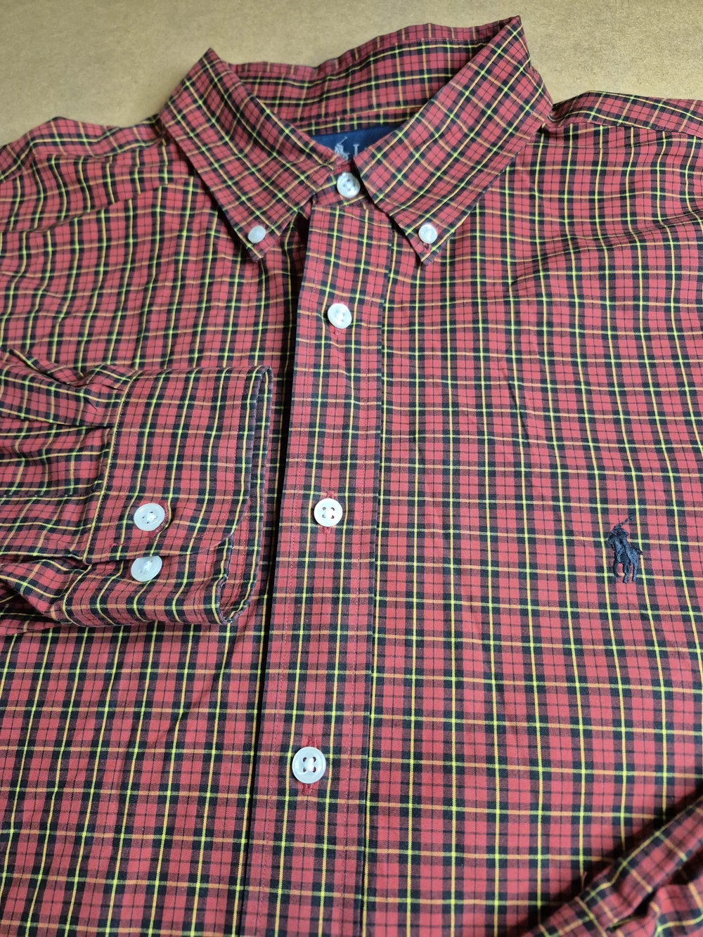 Polo by Ralph Lauren Red and Black Plaid Button-Down Shirt 4600/7
